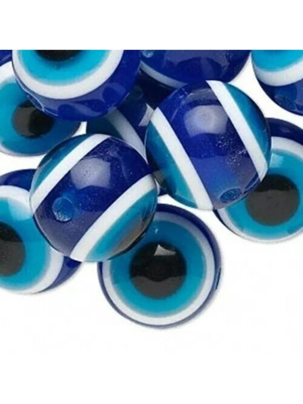 10 Cobalt Turquoise Blue Evil Eye Beads XL 18mm Round